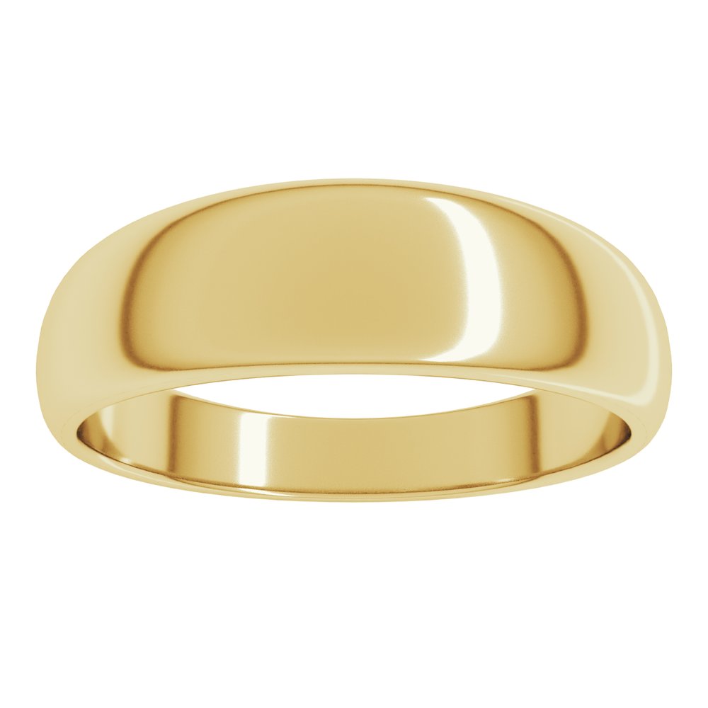 14K Yellow 6 mm Half Round Tapered Band