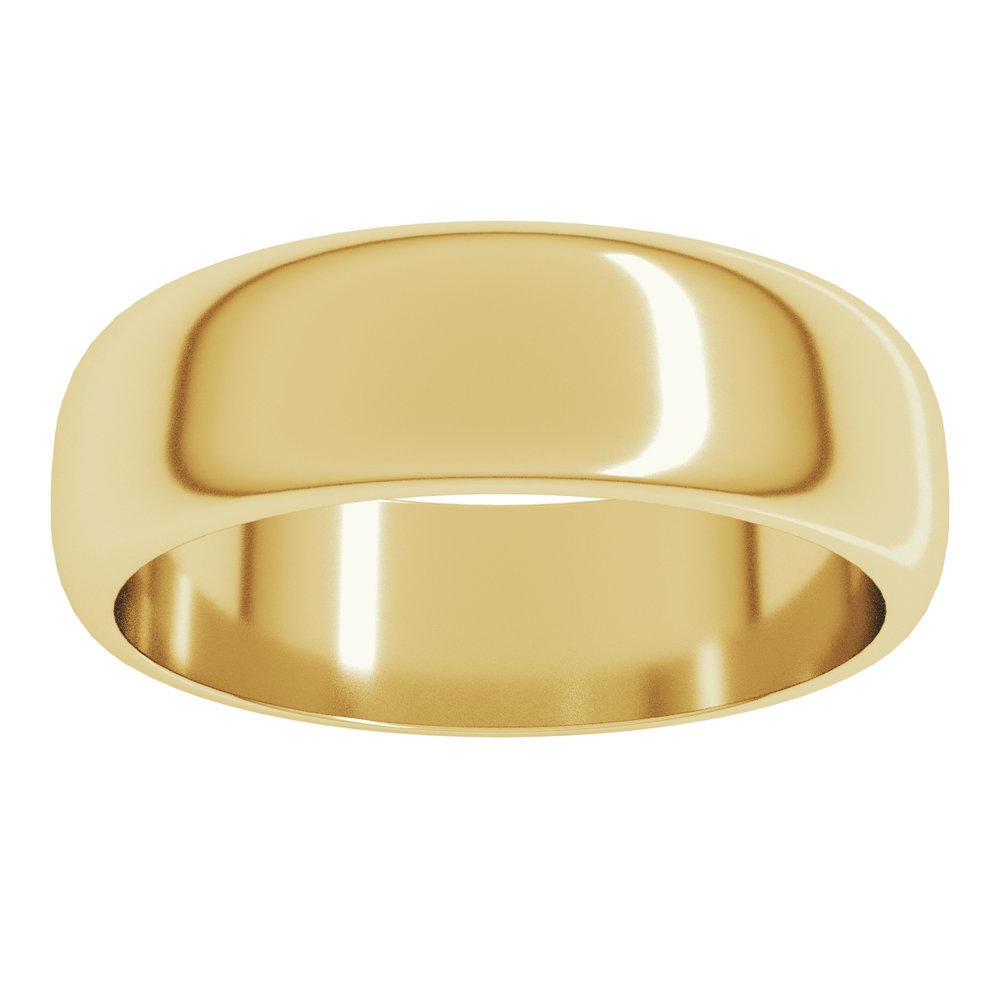 14K Yellow Gold 6 mm Half Round Band Size 5.5