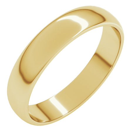 14K Yellow Gold 4.5 mm Lightweight Half Round Band Size 10