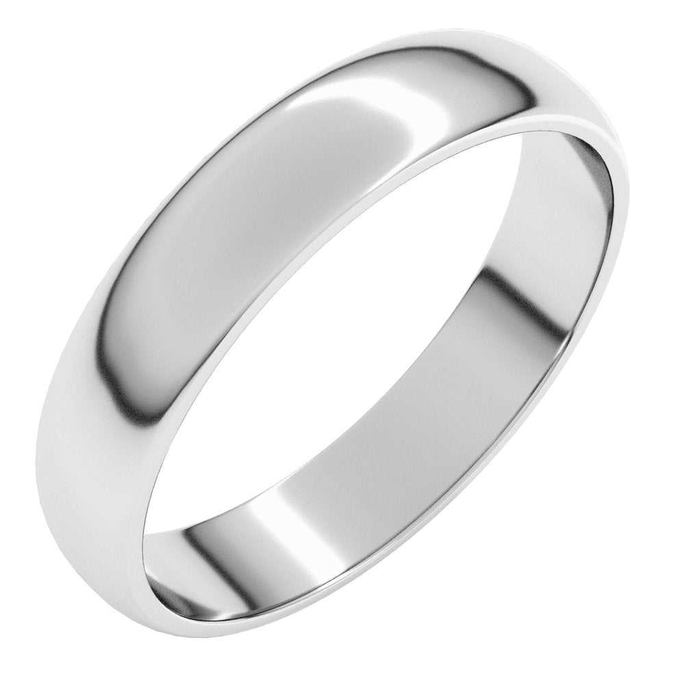 Sterling Silver 4 mm Lightweight Half Round Band Size 10