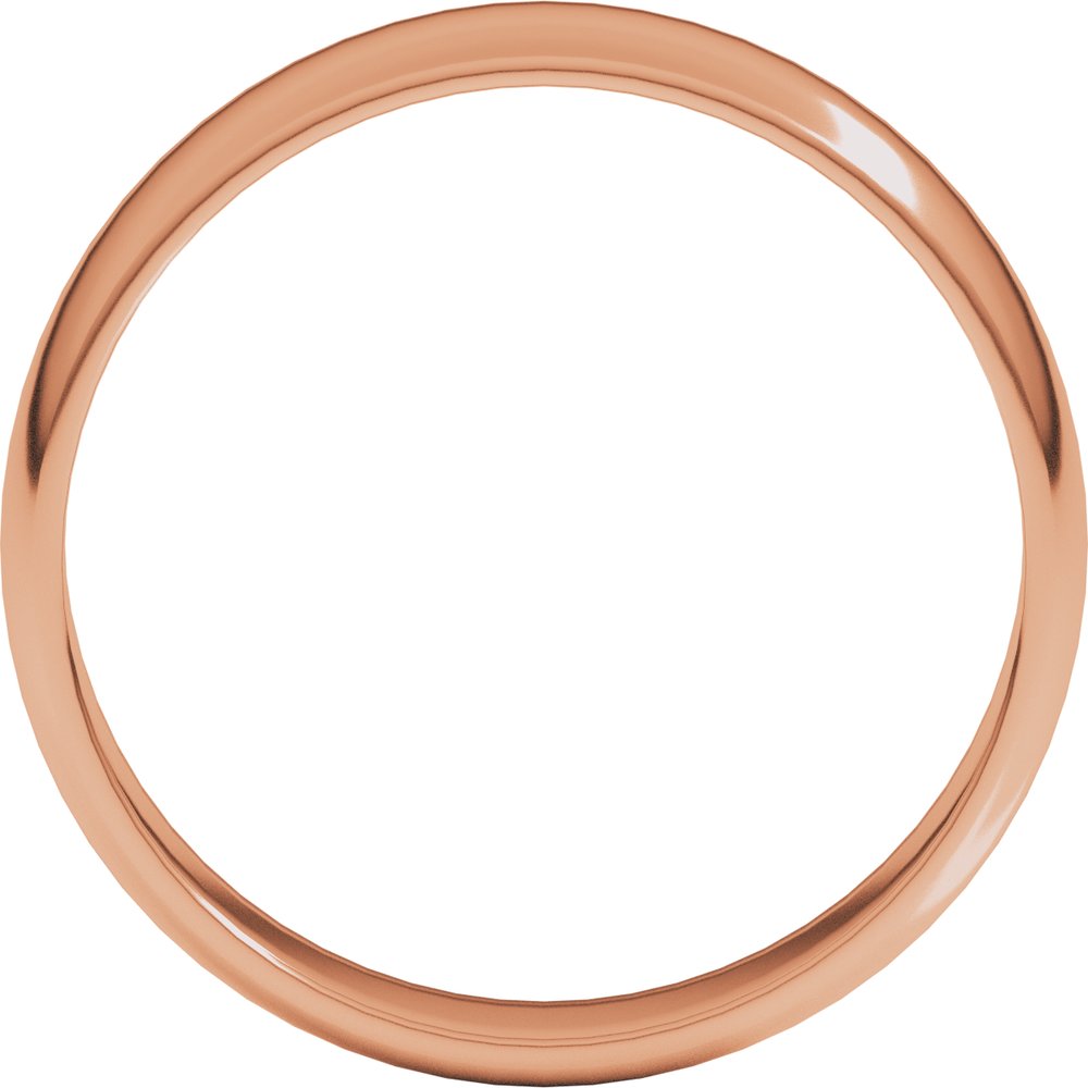 18K Rose Gold 5 mm Lightweight Half Round Band Size 8