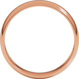 14K Rose Gold 5 mm Lightweight Half Round Band Size 6.5