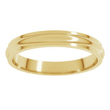 14K Yellow 3 mm Stepped-Edge Half Round Band Size 7.5