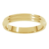 10K Yellow Gold 3 mm Stepped-Edge Half Round Band Size 6.5