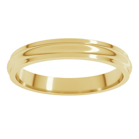 10K Yellow Gold 3 mm Stepped-Edge Half Round Band Size 6.5