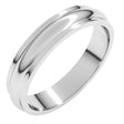 14K White 4 mm Stepped-Edge Half Round Band Size 7