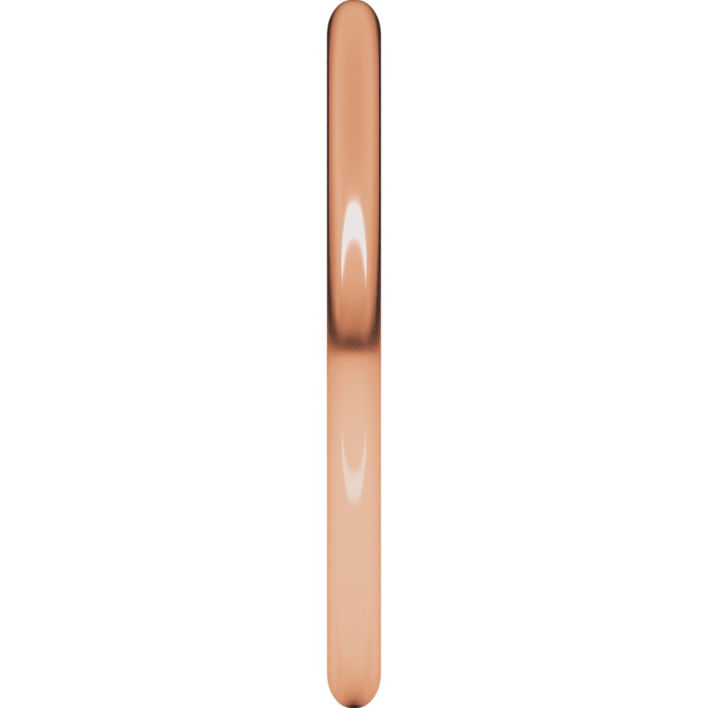 14K Rose Gold 1.5 mm Lightweight Half Round Band Size 6