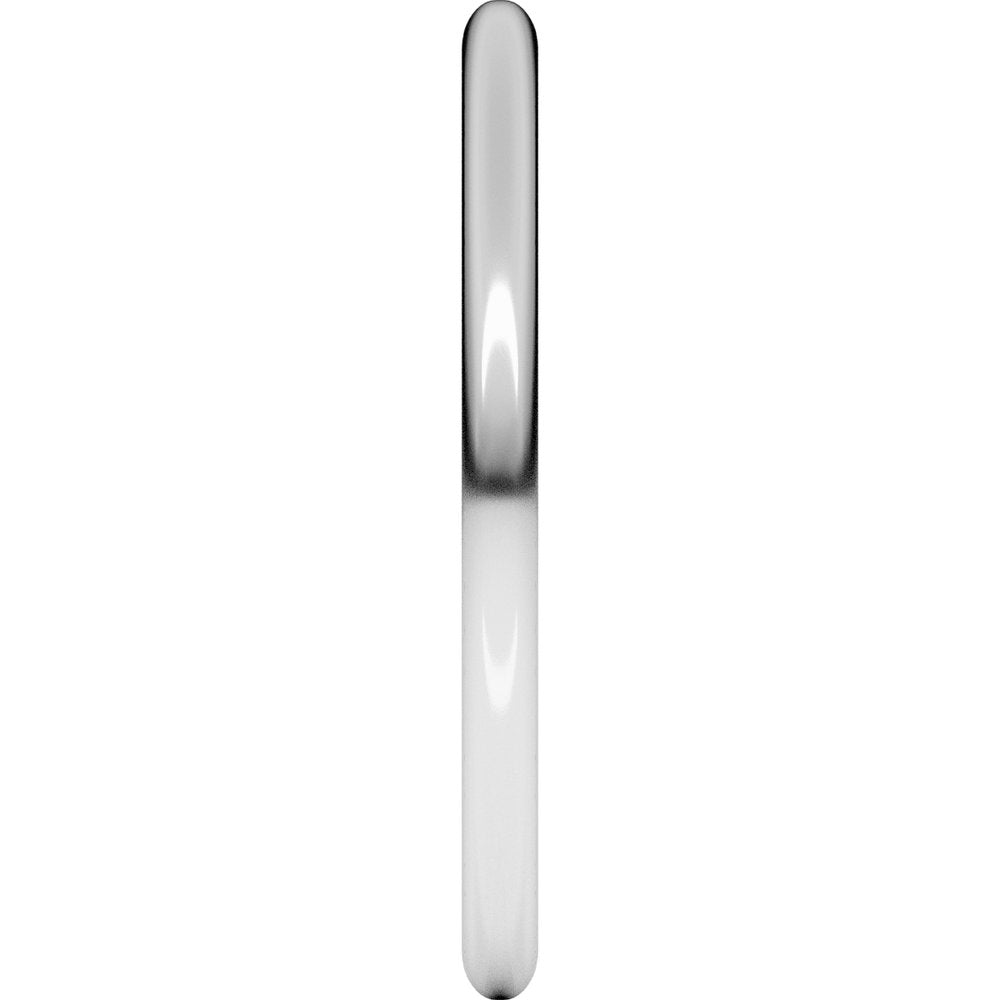 14K White Gold 1.5 mm Lightweight Half Round Band Size 4