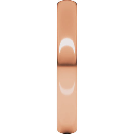 10K Rose Gold 3 mm Lightweight Half Round Band Size 4.5