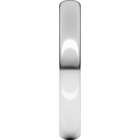 10K White Gold 3 mm Lightweight Half Round Band Size 4.5