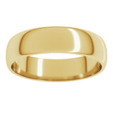 14K Yellow 5 mm Lightweight Half Round Band