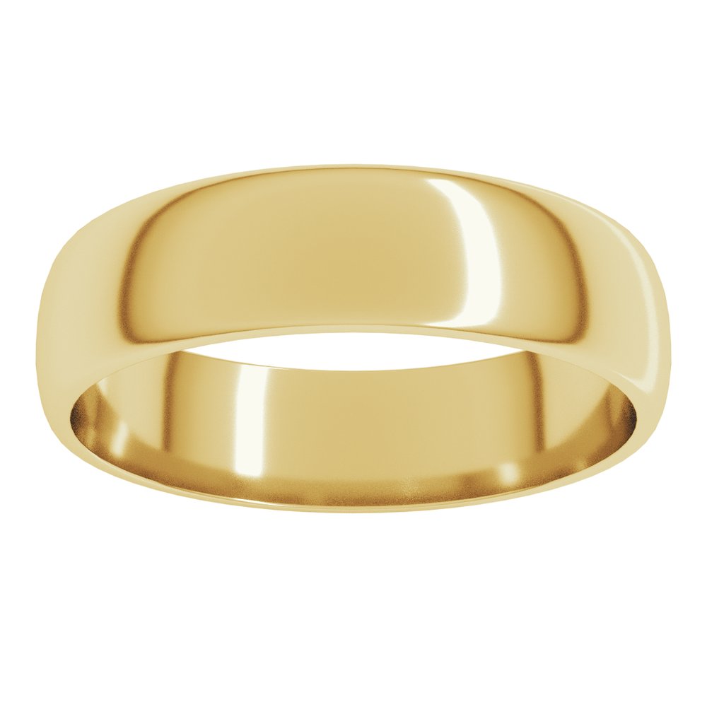 14K Yellow 5 mm Lightweight Half Round Band