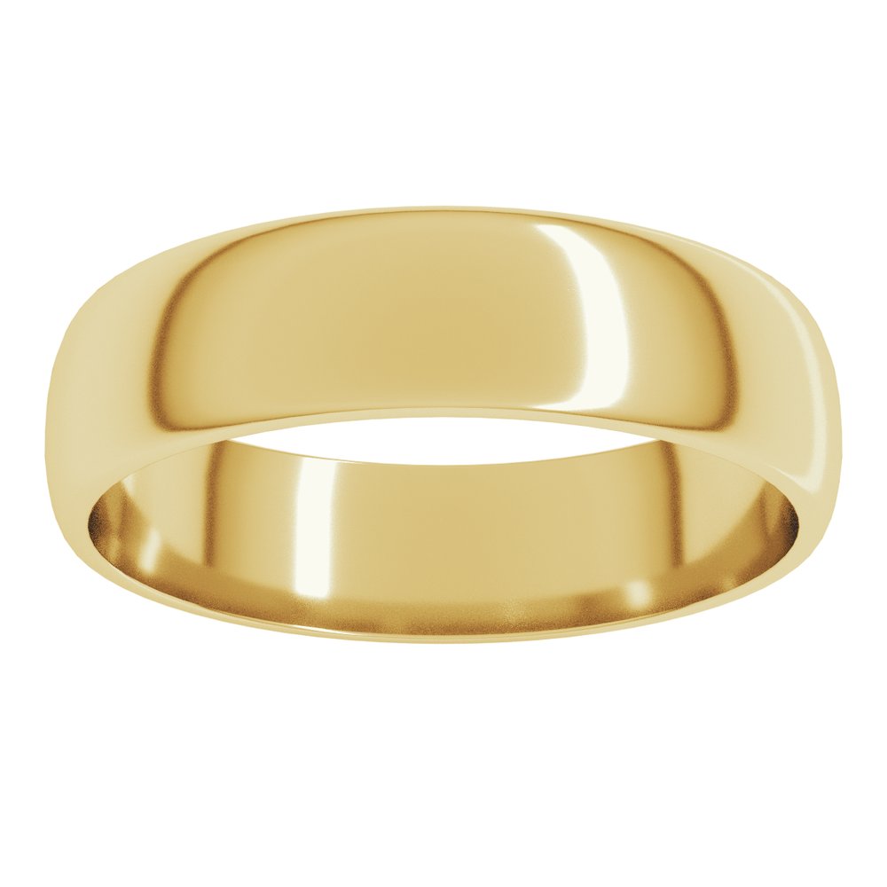 14K Yellow 5 mm Half Round Light Band