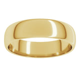 10K Yellow Gold 5 mm Lightweight Half Round Band Size 5.5