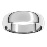 Sterling Silver 5 mm Lightweight Half Round Band Size 10