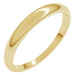 14K Yellow Gold 3 mm Tapered Half Round Band Size 7
