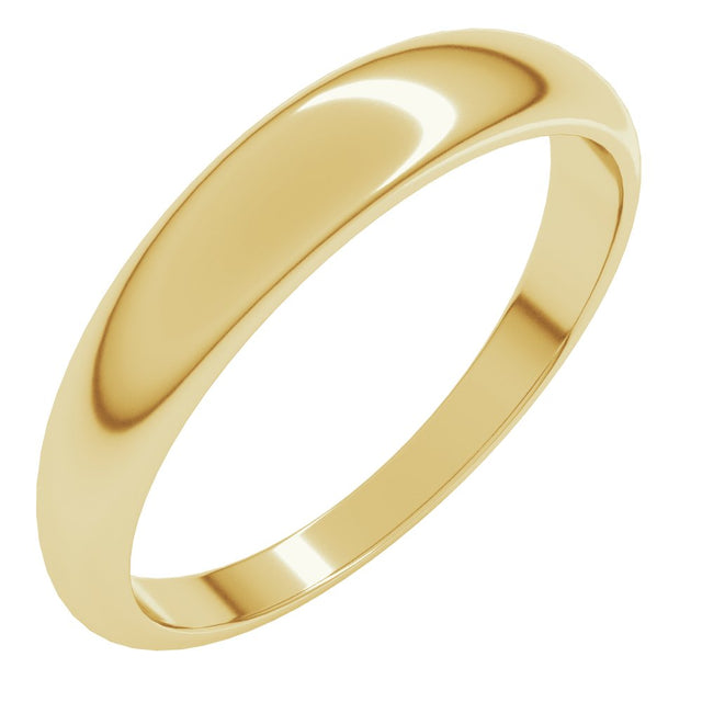 18K Yellow 4 mm Half Round Tapered Band Size 7