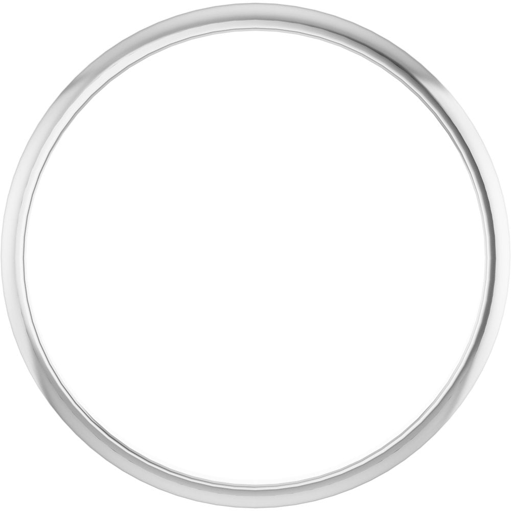 10K White Gold 1.5 mm Ultra-Lightweight Half Round Band Size 6