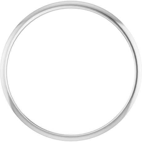 10K White Gold 1.5 mm Ultra-Lightweight Half Round Band Size 6