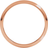 10K Rose 2 mm Half Round Band Size 8