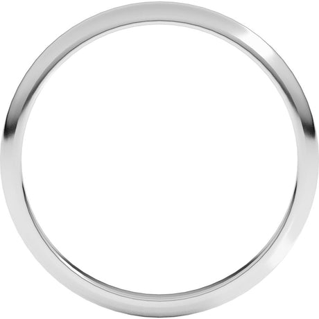 Platinum 2 mm Half Round Band Size 3.5