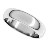 14K White Gold 5 mm Half Round Band Size 5