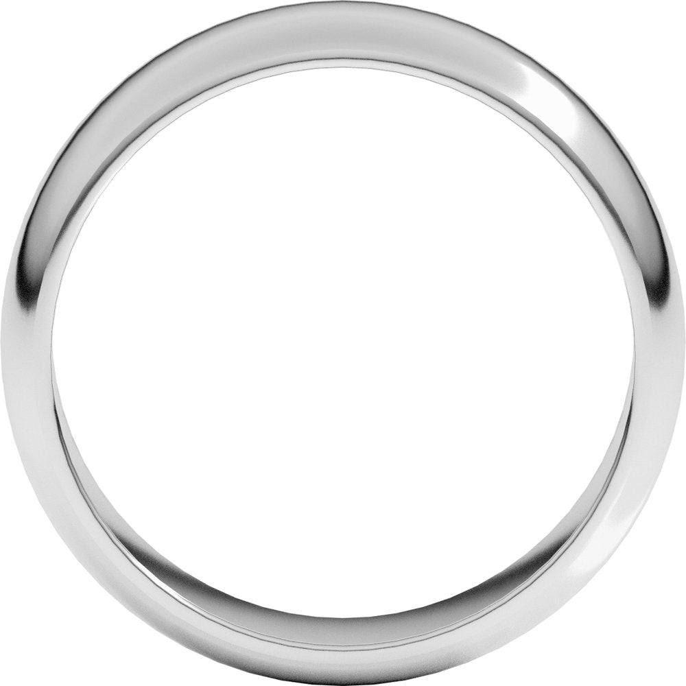 14K White Gold 6 mm Half Round Band Size 6