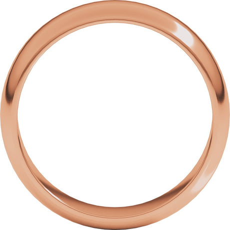 14K Rose Gold 6 mm Half Round Band Size 9.5