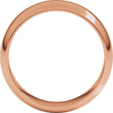 14K Rose Gold 6 mm Half Round Band Size 9.5