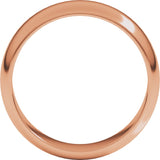 18K Rose 6 mm Half Round Band Size 10