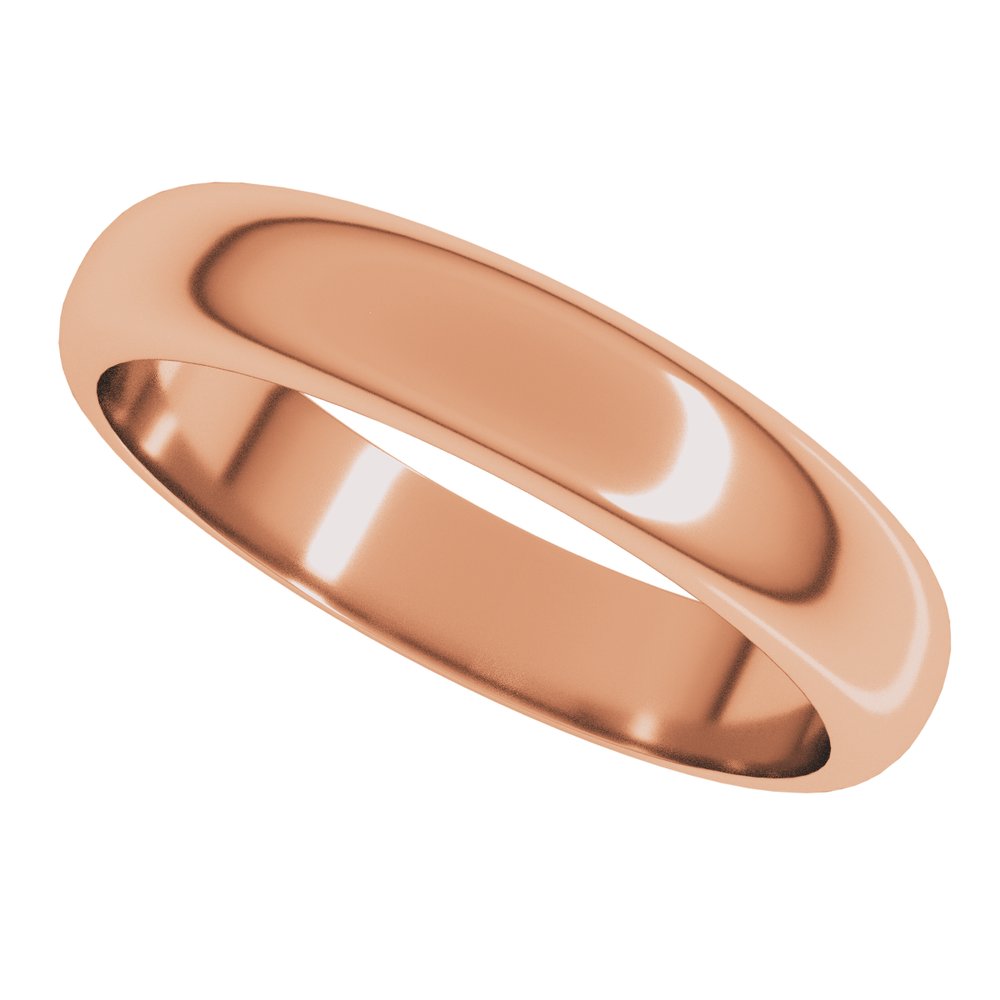 18K Rose 4 mm Half Round Band Size 5.5