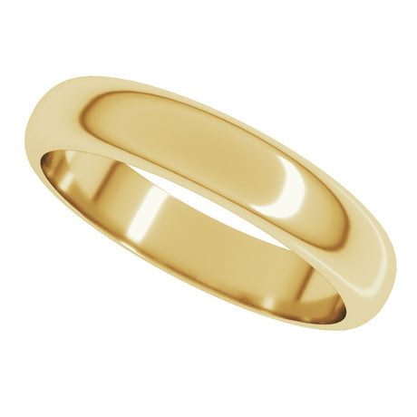 10K Yellow Gold 4 mm Half Round Band Size 4.5