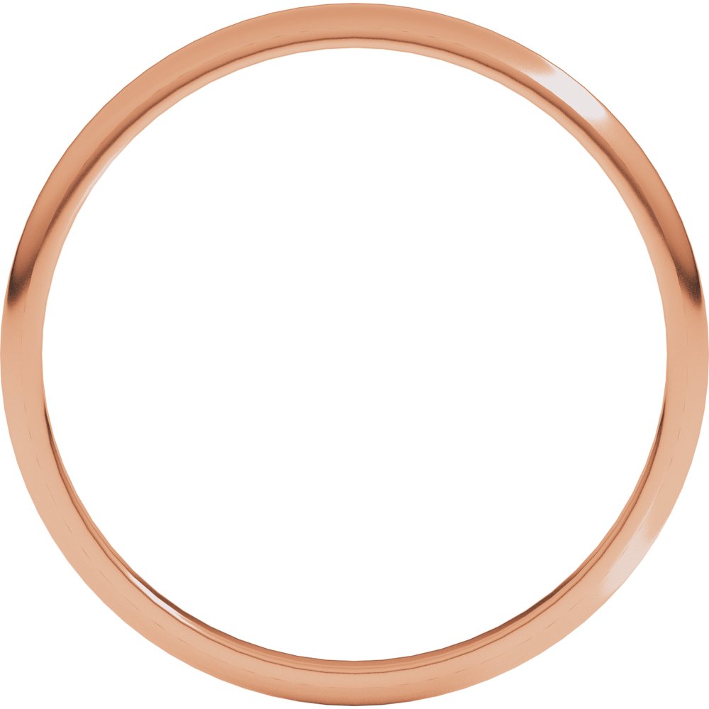 14K Rose 1.5 mm Half Round Light Band