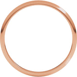 14K Rose 1.5 mm Half Round Light Band