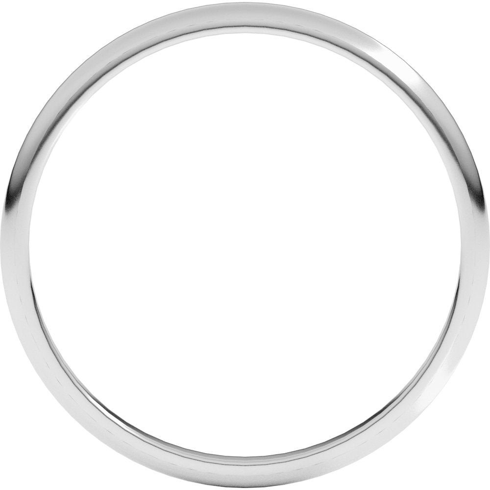 10K White Gold 1.5 mm Lightweight Half Round Band Size 6