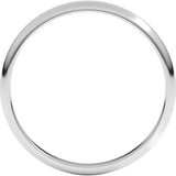 10K White Gold 2 mm Lightweight Half Round Band Size 3.5