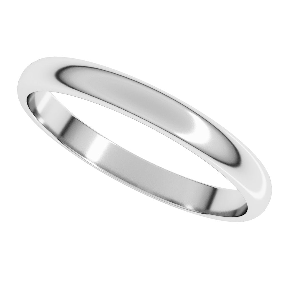 Sterling Silver 2.5 mm Half Round Light Band Size 9