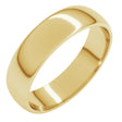 10K Yellow Gold 5 mm Lightweight Half Round Band Size 4.5