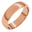 14K Rose Gold 5 mm Lightweight Half Round Band Size 6.5