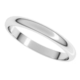 14K X1 White 2.5 mm Half Round Band Size 8