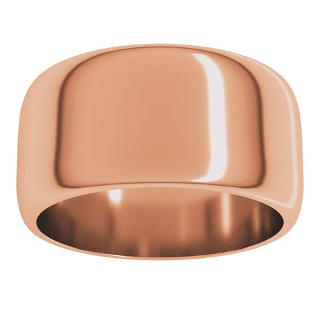 14K Rose Gold 10 mm Half Round Band Size 8