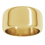 10K Yellow Gold 10 mm Half Round Band Size 7