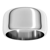 14K White Gold 10 mm Half Round Band Size 8