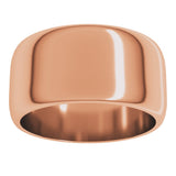14K Rose Gold 10 mm Half Round Band Size 8