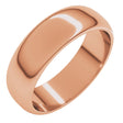 14K Rose Gold 6 mm Half Round Band Size 8