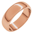 18K Rose 6 mm Half Round Band Size 10