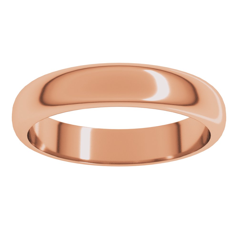 18K Rose 4 mm Half Round Band Size 5.5