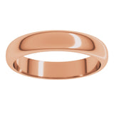 18K Rose 4 mm Half Round Band Size 5.5