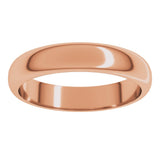 14K Rose Gold 4 mm Half Round Band Size 6.5