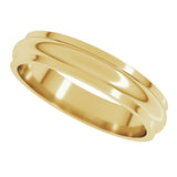 10K Yellow Gold 4 mm Stepped-Edge Half Round Band Size 8